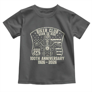 Vintage Biker Club Born To Ride Toddler T Shirt 100th Anniversary Mother Road TS12 Dark Heather Print Your Wear