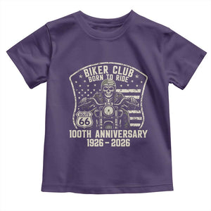 Vintage Biker Club Born To Ride Toddler T Shirt 100th Anniversary Mother Road TS12 Purple Print Your Wear