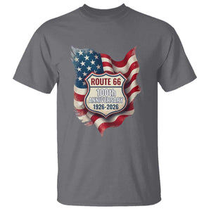 Route Highway 66 Centennial T Shirt Vintage American Flag Patriotic Gift TS12 Charcoal Print Your Wear