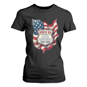 Route Highway 66 Centennial T Shirt For Women Vintage American Flag Patriotic Gift TS12 Black Print Your Wear