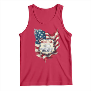 Route Highway 66 Centennial Tank Top Vintage American Flag Patriotic Gift TS12 Red Print Your Wear