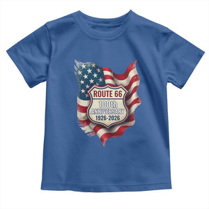 Route Highway 66 Centennial Toddler T Shirt Vintage American Flag Patriotic Gift TS12 Royal Blue Print Your Wear