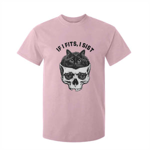 If I Fits I Sits Black Cat Skull T Shirt For Kid Gothic Dark Humor Gift TS12 Light Pink Print Your Wear