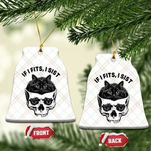 If I Fits I Sits Black Cat Skull Ceramic Ornament Gothic Dark Humor Gift TS12 Print Your Wear