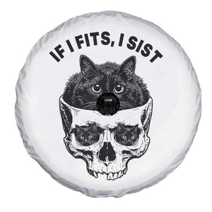 If I Fits I Sits Black Cat Skull Spare Tire Cover Gothic Dark Humor Gift TS12 Print Your Wear