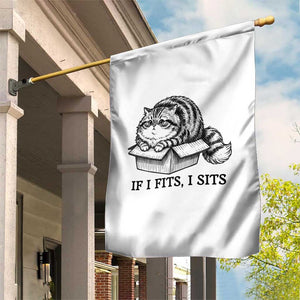 If I Fits I Sits Garden Flag Chubby Kitty Funny Cat Lover Gift TS12 Print Your Wear