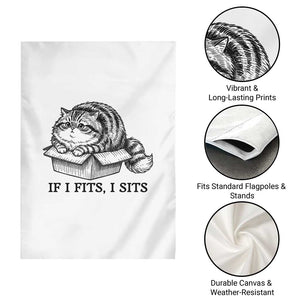 If I Fits I Sits Garden Flag Chubby Kitty Funny Cat Lover Gift TS12 Print Your Wear