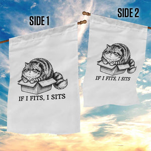 If I Fits I Sits Garden Flag Chubby Kitty Funny Cat Lover Gift TS12 Print Your Wear