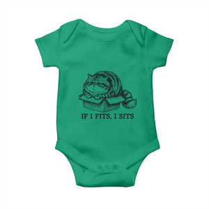 If I Fits I Sits Baby Onesie Chubby Kitty Funny Cat Lover Gift TS12 Irish Green Print Your Wear