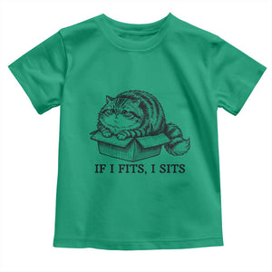 If I Fits I Sits Toddler T Shirt Chubby Kitty Funny Cat Lover Gift TS12 Irish Green Print Your Wear