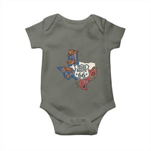 Texas Route Highway 66 Adventure Baby Onesie Desert Road Trip Graphic TS12 Military Green Print Your Wear