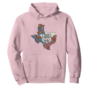 Texas Route Highway 66 Adventure Hoodie Desert Road Trip Graphic TS12 Light Pink Print Your Wear