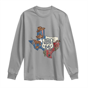 Texas Route Highway 66 Adventure Long Sleeve Shirt Desert Road Trip Graphic TS12 Sport Gray Print Your Wear