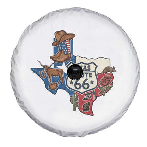 Texas Route Highway 66 Adventure Spare Tire Cover Desert Road Trip Graphic TS12 Print Your Wear