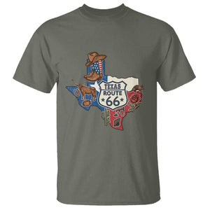 Texas Route Highway 66 Adventure T Shirt Desert Road Trip Graphic TS12 Military Green Print Your Wear