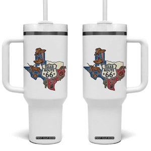 Texas Route Highway 66 Adventure Tumbler With Handle Desert Road Trip Graphic TS12 One Size: 40 oz White Print Your Wear