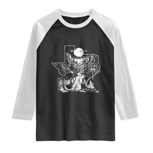 The Mother Road Texas Panhandle Raglan Shirt Vintage Desert Road Trip TS12 Black White Print Your Wear