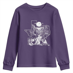 The Mother Road Texas Panhandle Youth Sweatshirt Vintage Desert Road Trip TS12 Purple Print Your Wear
