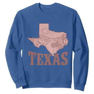 Texas Route Highway 66 Biker Sweatshirt Vintage Biker Road Trip TS12 Royal Blue Print Your Wear
