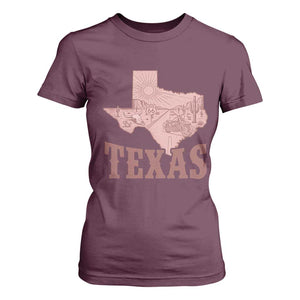 Texas Route Highway 66 Biker T Shirt For Women Vintage Biker Road Trip TS12 Maroon Print Your Wear