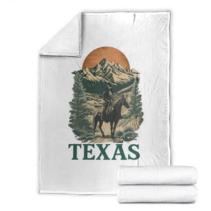 Texas Western Cowboy Life Throw Blanket Vintage Horse Riding Graphic TS12 White Print Your Wear