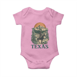 Texas Western Cowboy Life Baby Onesie Vintage Horse Riding Graphic TS12 Light Pink Print Your Wear