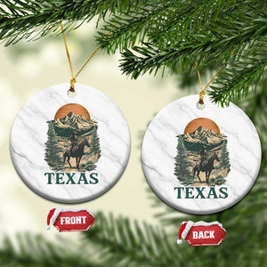Texas Western Cowboy Life Ceramic Ornament Vintage Horse Riding Graphic TS12 1pc White Marble Print Your Wear
