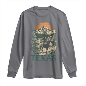 Texas Western Cowboy Life Long Sleeve Shirt Vintage Horse Riding Graphic TS12 Charcoal Print Your Wear
