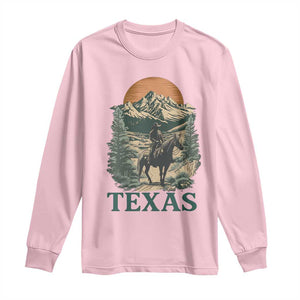 Texas Western Cowboy Life Long Sleeve Shirt Vintage Horse Riding Graphic TS12 Light Pink Print Your Wear