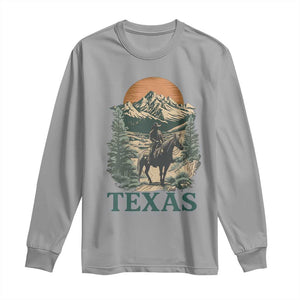 Texas Western Cowboy Life Long Sleeve Shirt Vintage Horse Riding Graphic TS12 Sport Gray Print Your Wear