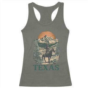 Texas Western Cowboy Life Racerback Tank Top Vintage Horse Riding Graphic TS12 Military Green Print Your Wear