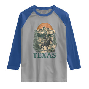 Texas Western Cowboy Life Raglan Shirt Vintage Horse Riding Graphic TS12 Sport Gray Royal Print Your Wear