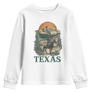 Texas Western Cowboy Life Youth Sweatshirt Vintage Horse Riding Graphic TS12 White Print Your Wear