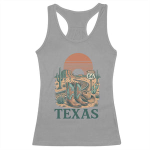 Vintage Route Highway 66 Texas Racerback Tank Top Amarillo Road Trip Adventure TS12 Sport Gray Print Your Wear