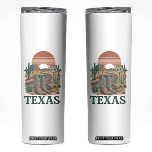 Vintage Route Highway 66 Texas Skinny Tumbler Amarillo Road Trip Adventure TS12 White Print Your Wear