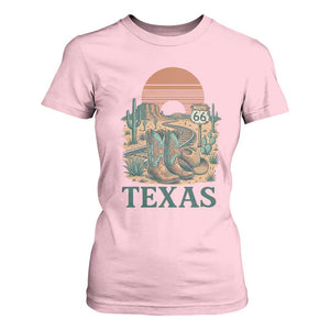 Vintage Route Highway 66 Texas T Shirt For Women Amarillo Road Trip Adventure TS12 Light Pink Print Your Wear