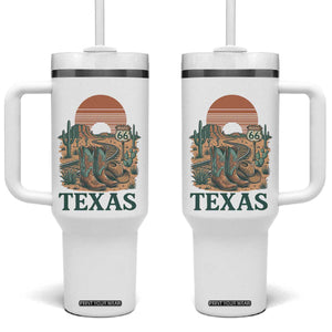 Vintage Route Highway 66 Texas Tumbler With Handle Amarillo Road Trip Adventure TS12 One Size: 40 oz White Print Your Wear