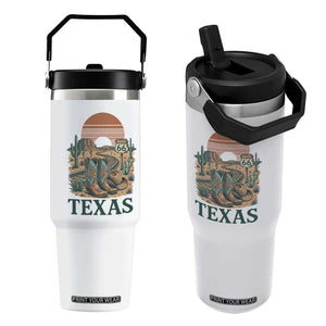 Vintage Route Highway 66 Texas Flip Straw Tumbler Amarillo Road Trip Adventure TS12 One Size: 30 oz White Print Your Wear