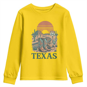 Vintage Route Highway 66 Texas Youth Sweatshirt Amarillo Road Trip Adventure TS12 Daisy Print Your Wear