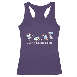 Funny Just A Soccer Goose Racerback Tank Top Argentina Soccer Lover
