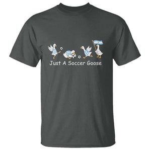 Funny Just A Soccer Goose T Shirt Argentina Soccer Lover TS12 Dark Heather Print Your Wear