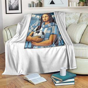 Funny Argentina Soccer Mona Lisa Throw Blanket Football Fan Pride Graphic