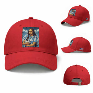 Funny Argentina Soccer Mona Lisa Baseball Cap Football Fan Pride Graphic
