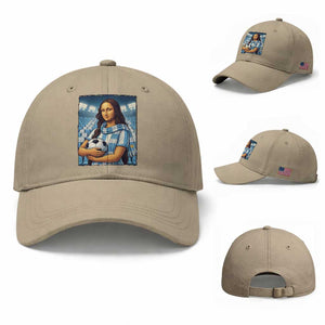 Funny Argentina Soccer Mona Lisa Baseball Cap Football Fan Pride Graphic