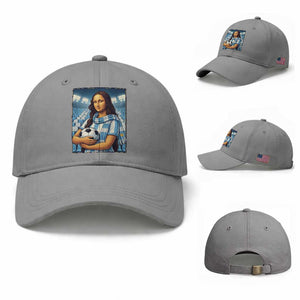 Funny Argentina Soccer Mona Lisa Baseball Cap Football Fan Pride Graphic