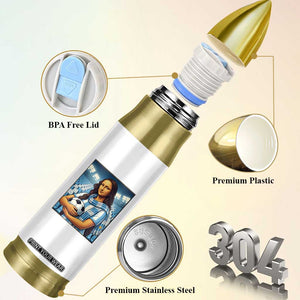 Funny Argentina Soccer Mona Lisa Bullet Tumbler Football Fan Pride Graphic