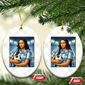 Funny Argentina Soccer Mona Lisa Ceramic Ornament Football Fan Pride Graphic