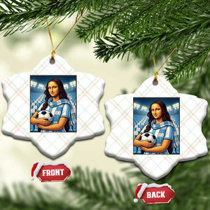 Funny Argentina Soccer Mona Lisa Ceramic Ornament Football Fan Pride Graphic