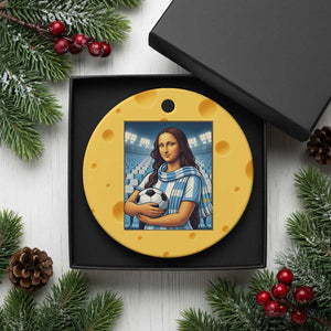 Funny Argentina Soccer Mona Lisa Ceramic Ornament Football Fan Pride Graphic