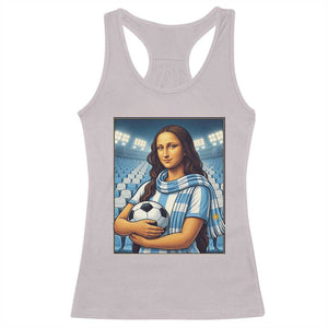 Funny Argentina Soccer Mona Lisa Racerback Tank Top Football Fan Pride Graphic